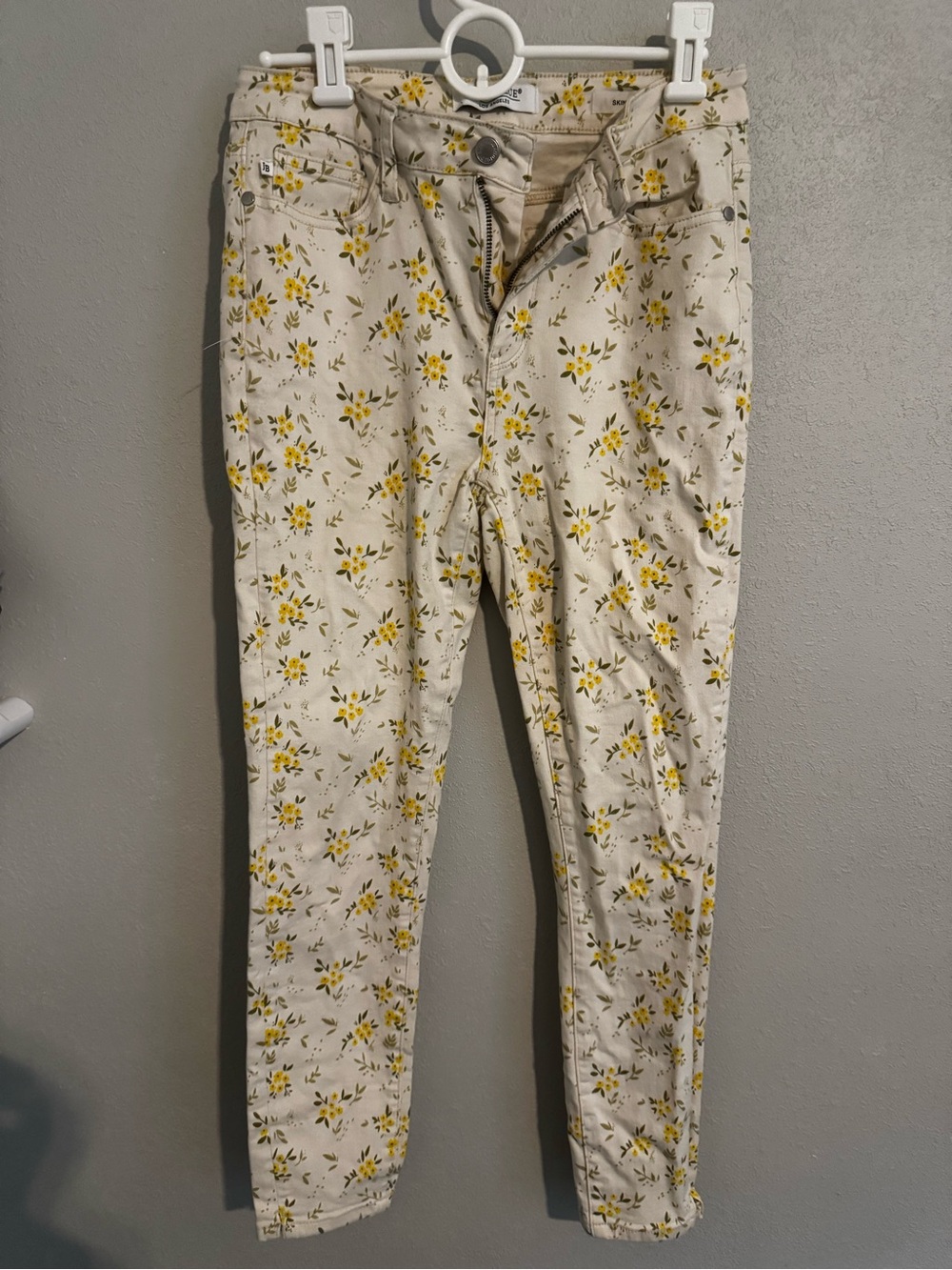 Judy Blue Yellow Floral Print Skinny Jeans